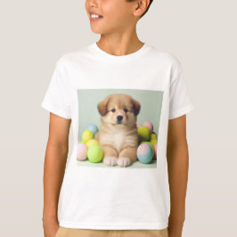 Speelse Puppy T-shirt voor meisjes en jongens.