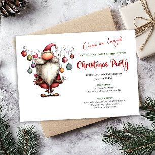 Speelse Quirky Kerstman Watercolor Kerstfeest Kaart