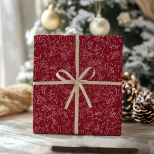 speelse rendieren & winterbotanica - kerst cadeaupapier