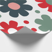 Speelse Retro Bloem Patroon Cadeaupapier (Hoek)