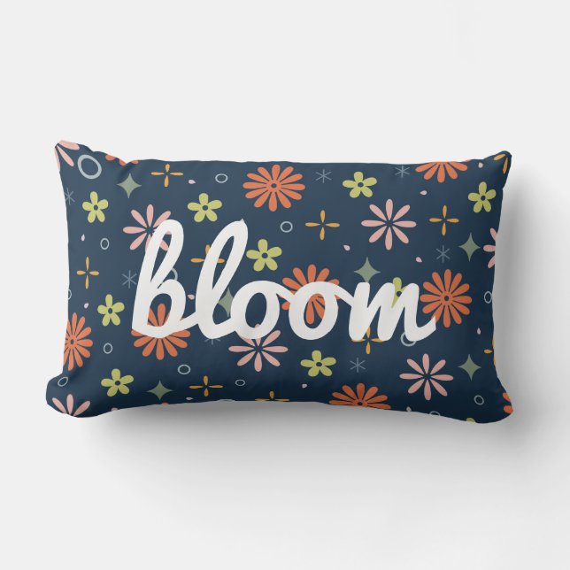 Speelse Retro Bloom Kussen (Voorkant)