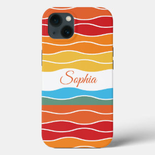Speelse Retro Regenboog Strepen voor Custom Produc iPhone 13 Hoesje