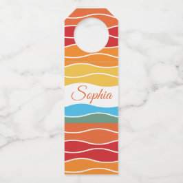 Speelse Retro Regenboog Strepen voor Custom Produc Flessenhanger