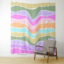 Speelse Retro Regenboog Strepen voor Custom Produc Wandkleed