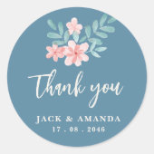 Speelse Retro Roze Trouwstickers Ronde Sticker (Voorkant)