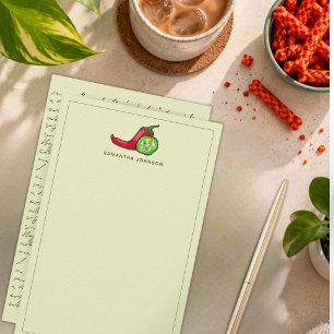 Speelse Rode Chilipeper & Jalapeño Briefpapier