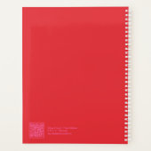 Speelse rode moderne bloemen planner (Achterkant)