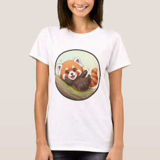 Speelse Rode Panda Bos T-shirt