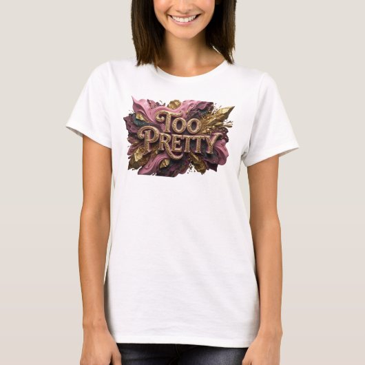 Speelse Rode TEO PRETTY Aangepaste T-shirt (Voorkant)