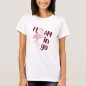 Speelse roze flamingo typografie kunst t-shirt (Voorkant)