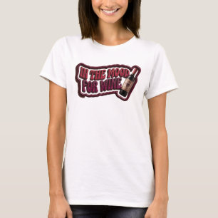 Speelse Roze IN DE STEMMING VOOR WIJN Print T-shirt