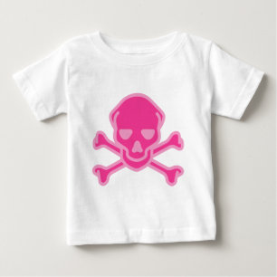 Speelse Roze Schedel Met Gekruiste Botten Babykled