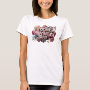 Speelse Roze Vandaag is het wijn dag Draagbare Kun T-shirt