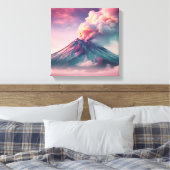 Speelse roze vulkaanuitbarsting canvas afdruk (Insitu (Slaapkamer))