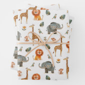 Speelse Safari Dieren Gift Wrapping Paper (v.2) (In situ)