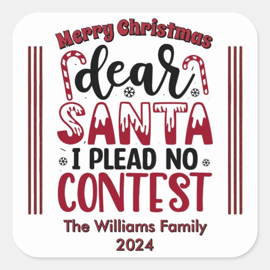 Speelse Santa Kerst sticker (Voorkant)