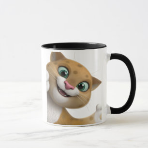Speelse Schattige Kat Cartoon Close-Up Mok
