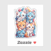 Speelse Schattigee Kawaii Katten Sticker (Vel)