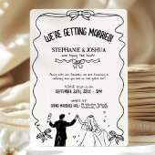 Speelse Schattigee paar illustratie Sla de datum o Kaart