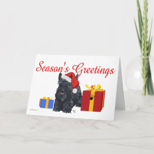 Speelse Schotse Terrier-groeten Feestdagen Kaart