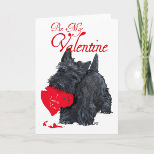 Speelse Schotse Terrier Valentijnskaart Feestdagen Kaart