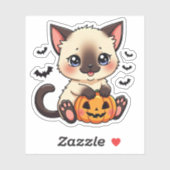 Speelse Siamese Kitten – Mooie Halloween Sticker (Vel)