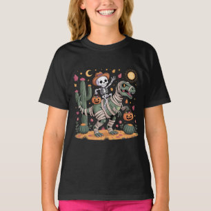 Speelse Skelet en Woeste Mummie Dinosaurus T-shirt