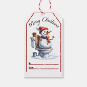 Speelse sneeuwman Kerst labels Cadeaulabel (Voorkant)