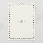 Speelse speelse retro handgetekende Franse bruilof Menu (Achterkant)