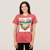 Speelse Strand Sandcastle Scene T-shirt Design (Voorkant volledig)