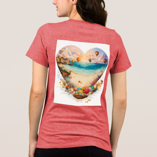 Speelse Strand Sandcastle Scene T-shirt Design (Achterkant)