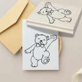 Speelse Teddy Bear Rubber Stamp Rubberstempel