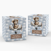 Speelse teddybeer piloot Baby shower gunstbox Bedankdoosjes