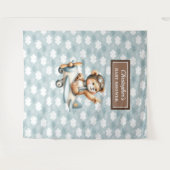 Speelse teddybeer piloot babyshower fotorekwisiet wandkleed (Voorkant (horizontaal))
