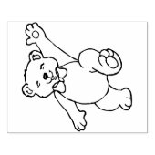 Speelse teddybeer rubberen stempel (Afrduk)