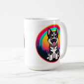 Speelse tekenfilmhond koffiemok (Voorkant rechts)