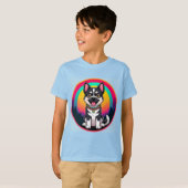 Speelse tekenfilmhond t-shirt (Voorkant volledig)