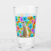 Speelse tuin: Meerkat te midden van driekleurige b Glas (Achterkant)
