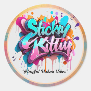 Speelse urban vibes ronde sticker