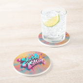 Speelse urban vibes zandsteen onderzetter (Zijkant)