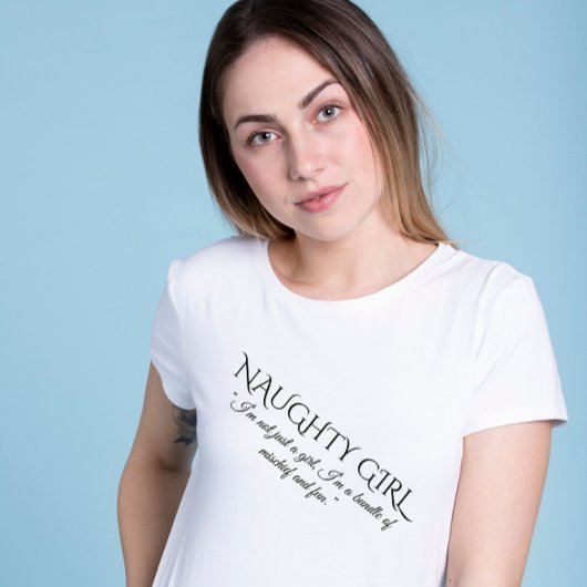 Speelse verleiding: Ondeugend Meisje Vibes T-shirt