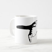 Speelse verrassing in fijne inkt koffiemok (Voorkant links)