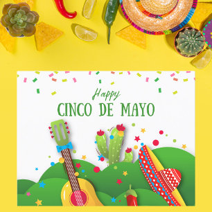 Speelse viering van de Cinco de Mayo in Confetti Briefkaart