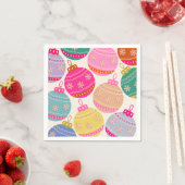 Speelse vintage kerstballen servet (Insitu)