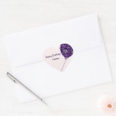 Speelse Violet Blush Balloon Happy Birthday Hart Sticker (Envelop)