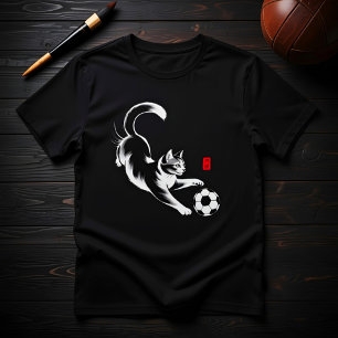 Speelse Voetbal Kat - Kat Liefhebbers & Voetbal Fa T-shirt