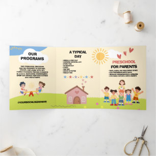 speelse voorschoolse brochure drieluik kaart