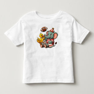 Speelse vrienden: Cartoon Elephant and Duck Kinder Shirts