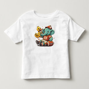 Speelse vrienden: Cartoon Elephant and Duck Kinder Shirts