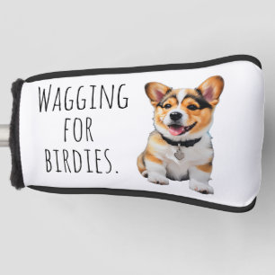 Speelse Vrolijke Corgi 'Kwispelend voor Birdies' P Golfheadcover
